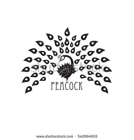 Ornamental silhouette of peacock. Template for icon, logo, print, tattoo. Peacocks tail open. Front view Peacock Template, Peacock Vector, Peacock Logo, Scripting Ideas, Galaxy Pictures, Peacock Design, Grill Design, Drawing Practice, Logo Design Creative