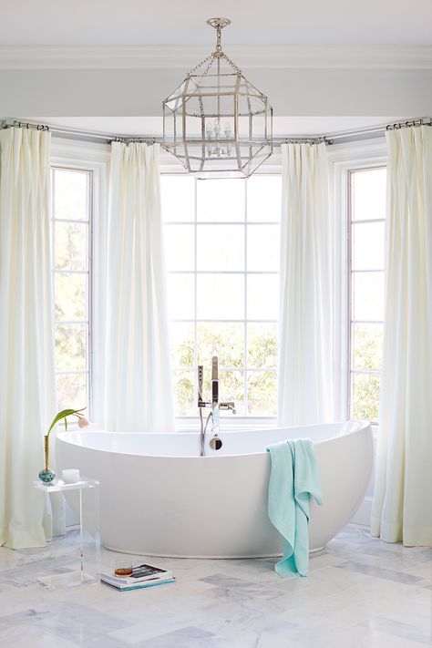 Portfolio :: Portfolio :: Kara Cox Interiors All White Bathroom, Bathroom Window Curtains, Bathroom Tub, Bathroom Windows, Trendy Bathroom, Bath Tub, Bathroom Remodel Master, Free Standing Bath Tub, Free Standing Tub