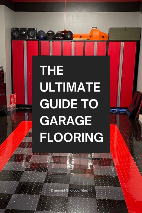 From garage tiles to rolls, surface coatings, and more, we’ve got you covered. In this guide, you’ll learn about different garage flooring options, the pros and cons of each, and how to choose the right one for your space! 🚘 🏁 #garageflooringinc #floor #flooringinspiration #flooringtrends #flooringcompany #flooringideas #flooringdesign #garage #garagemakeover #garagegoals #garagefloor #garageflooring #dreamgarage Garage Tiles Ideas, Garage Floor Tiles Design, Garage Tile Floor Ideas, Garage Floor Ideas Cheap, Garage Floor Ideas, Garage Flooring Ideas, Garage Floors Diy, Rubber Garage Flooring, Garage Gym Flooring