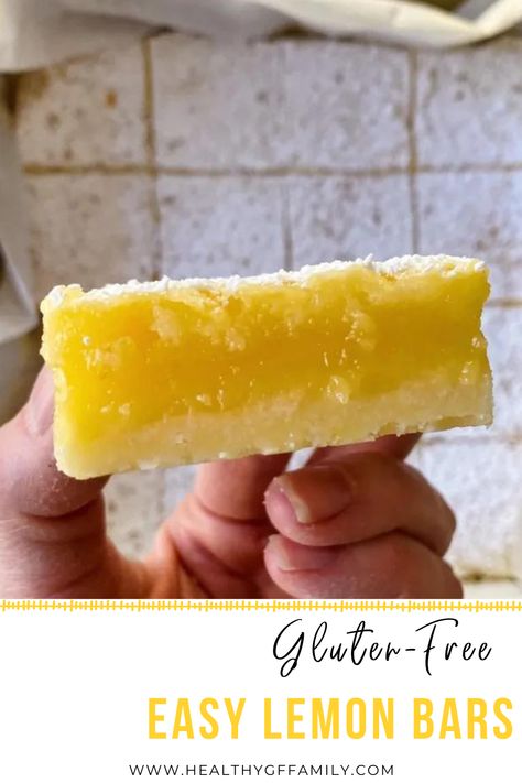 Gf Lemon Bars, Gf Lemon Bars Recipe, Gluten Free Fruit Bars, Gluten Free Dairy Desserts, Gluten Free Chess Bars, Lemon Gluten Free Desserts, Gluten Free Lemon Pie, Gluten Free Lemon Bars Recipe, Gluten Free Key Lime Bars