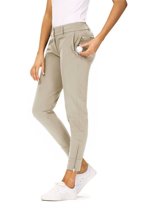 PRICES MAY VARY. 【PRO GOLF PANTS MATERIAL】Choose our comfy golf pants for women, the high UPF50+ protect you against the Sun’s harmful rays. The fabric feels lightweight and breathable. Moisture-Wicking keep you dry and cool. Wrinkle-Free and Machine Washable for Easy Care. Slim fit design with a low-rise waist, Please feel free to choose larger size. 【5 FUNCTIONAL POCKETS】This Hiverlay outdoor pant provides Large Capacity to hold everything. Two Front Side pockets for phone or card case. Two Ba Golf Spectator Attire Women, Golf Gloves, Outdoor Pants, Ladies Clothing, Golf Pants, Golf Sport, Ladies Golf, Work Pants, Wrinkle Free