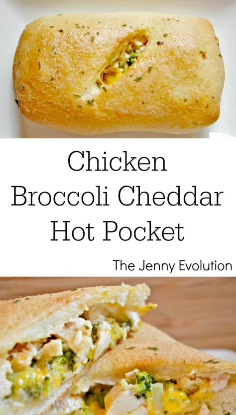 Homemade Chicken Broccoli Cheddar Hot Pocket Recipe | The Jenny Evolution Hot Pocket Recipes, Homemade Hot Pockets, Bread Dough Recipe, Hot Pockets, Baked Chicken Breast, Broccoli Cheddar, Chicken Broccoli, It Goes On, Wrap Sandwiches