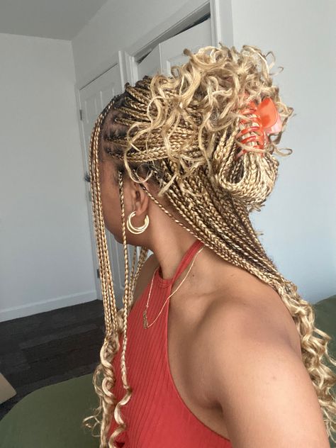 Blonde Knotless Braids, Blonde Knotless, Braids Blonde, Blonde Box Braids, Blonde Braids, Braids Hairstyles Pictures, Cute Box Braids Hairstyles, Protective Hairstyles Braids, Pretty Braided Hairstyles