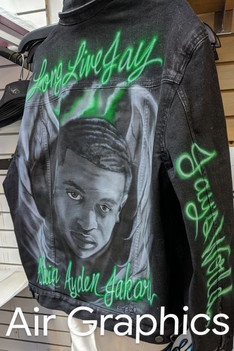 Memorial Outfit Ideas, Rip Shirts Ideas With Picture, Custom Dickie Outfits, Airbrush Clothes, Memory Clothes, Dickies Outfit, Memorial Outfits, Sweet 16 Pictures, Airbrush Shirts