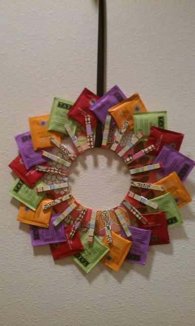 Tea Wreath, Crafty Gifts, Christmas Tea, Santa Gifts, Secret Santa Gifts, Homemade Christmas, Diy Christmas Gifts, Tea Lover, Secret Santa