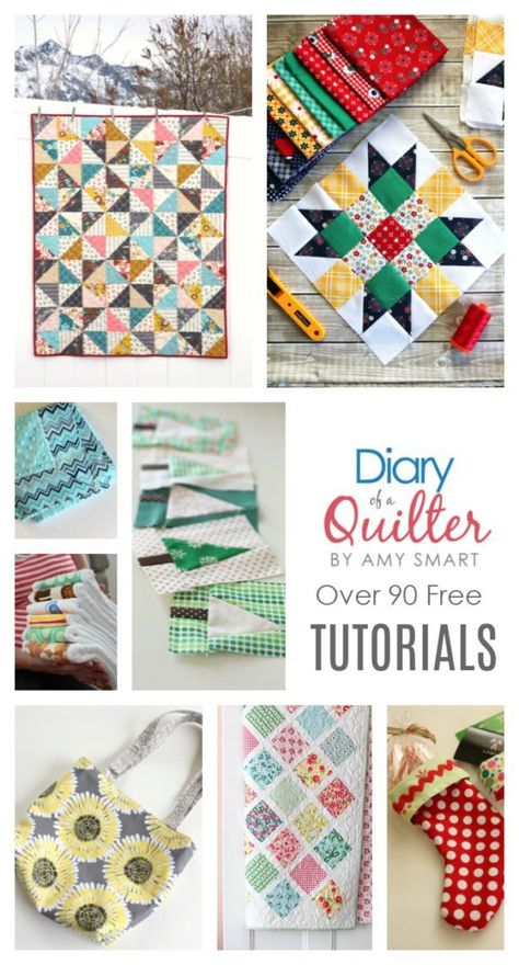 Top Quilting Tutorials | Top US Quilting Blog | Diary of a Quilter Quilting Organization, Machine Quilting Tutorial, Diary Of A Quilter, Baby Quilt Tutorials, Beginning Quilting, Amy Smart, Spring Quilts, Beginner Sewing Projects Easy, Quilting Inspiration