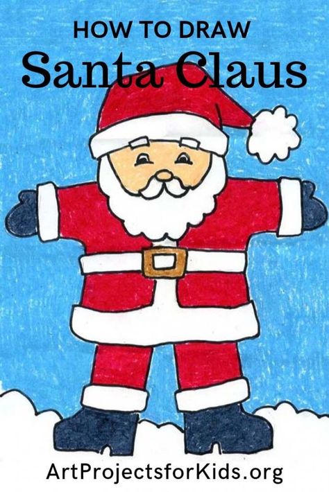 Santa Claus Drawing · Art Projects for Kids Easy Santa Drawing, Head Drawing Tutorial, Santa Claus Drawing Easy, Draw Santa Claus, Draw Santa, Santa Claus Art, Santa Claus Drawing, Abs Art, How To Draw Santa