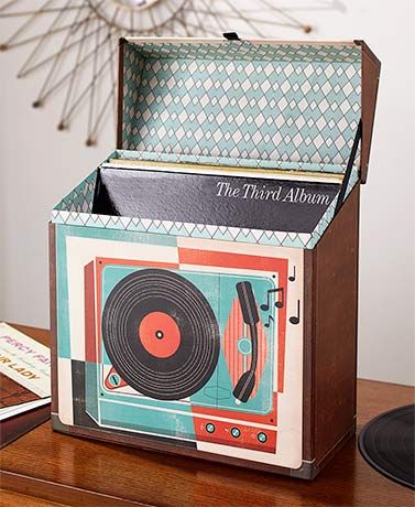 Home Decor, Home Goods & Unique Home Decorations  | LTD Commodities Speaker Stands Diy, Record Album Storage, Lp Record Storage, Gift Ideas For Parents, Record Boxes, Decorative Storage Bins, Album Storage, Vinyl Shop, Farmhouse Country Decor