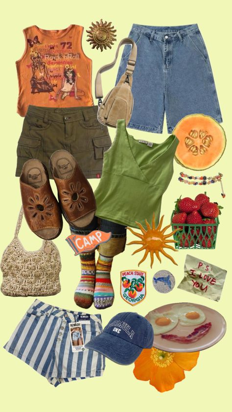 #summer #camp #beach #aesthetic #outfit #vintage #june #july#august #may #outdoors#camping Creek Outfits Summer, Vintage Summer Camp Outfits, Camp Councilor Aesthetic Outfits, River Day Outfit Summer, Summer Camp Counselor Outfits, Camp Counselor Aesthetic Outfits, Vintage Summer Camp Aesthetic, Cabin Outfit Summer, Summer Camp Clothes