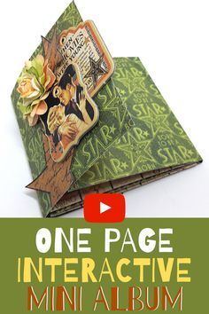 Mini Album Card Tutorial, One Sheet Mini Album Tutorials, One Page Mini Album Tutorials, Interactive Pages For Mini Albums, Accordion Mini Album Tutorial, Diy Folio Tutorial, Interactive Scrapbook Pages Tutorials, Mini Albums Tutorial, One Page Book