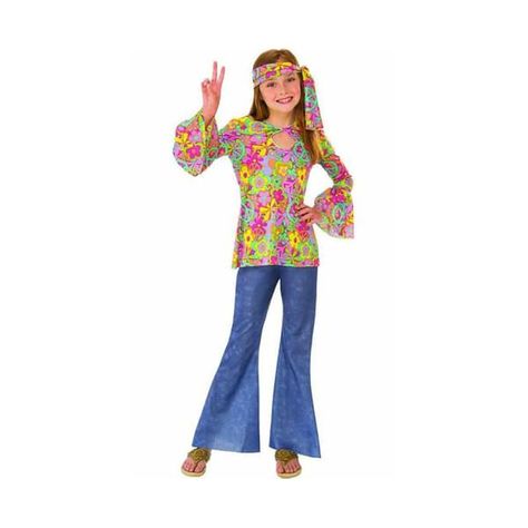 Hippies, Flower Child Costume, Flower Child Outfits, Flower Costume Kids, 1970s Costume, 60s Hippie, Costume For Girls, Fancy Dress Up, 70s Outfits