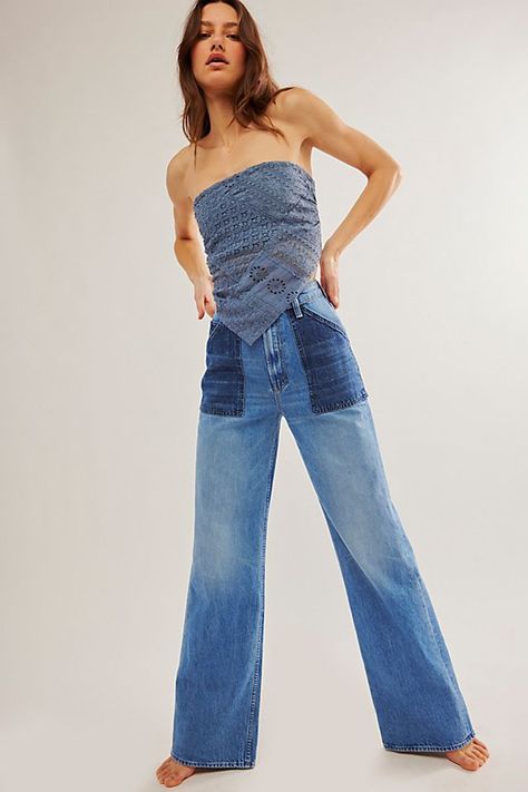 Eclectic Clothing Style, Summery Outfits, Jeans Free People, Jeans Look, Jeans Ripped, Denim Trends, Free People Jeans, Feminine Dress, Jeans Distressed