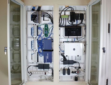 Home Network Closet, Painel Home, Structured Wiring, Home Theater Installation, Home Theater Setup, House Wiring, Home Theater Rooms, Home Automation System, Smart Home Automation