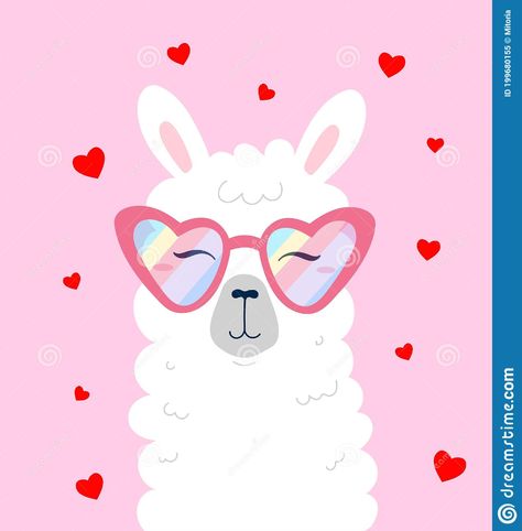 Happy Llama Head Wearing Rainbow Sunglasses with Hearts in Cartoon Flat Style. Cute Alpaca Character Design Stock Vector - Illustration of hand, cool: 199680155 Alpaca Drawing, Llama Illustration, Flowers Funny, Drawing Cool, Funny Children, Rainbow Sunglasses, Cute Alpaca, Cute Llama, Flat Style