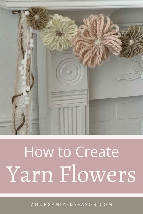 Get ready to have some fun with yarn! 😄 Learn how to make beautiful yarn flowers for all your DIY projects or gifts for special people 🎁. These flowers are simple to make, and you'll be amazed at how stunning they look 🌺. Please pin this and follow us for more DIY inspiration! Diy Yarn Projects, Diy Garland Decor, Pompom Wreath Tutorial, Easy Home Crafts For Adults, No Knit Yarn Crafts, Flower Weaving Pattern, Finger Knit Projects, Yarn Flowers Diy How To Make, Yarn Crafts To Sell Easy Diy