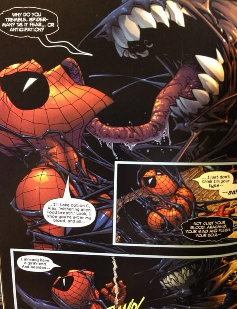 Venom and Spider-man's relationship summed up perfectly Spideyvenom Fanart, Spider Man X Deadpool Fanart, Spider Man X Venom, Venom X Spiderman, Spiderman X Venom, Venom And Spiderman, Spiderman And Venom, Spider Man And Venom, Spider Venom