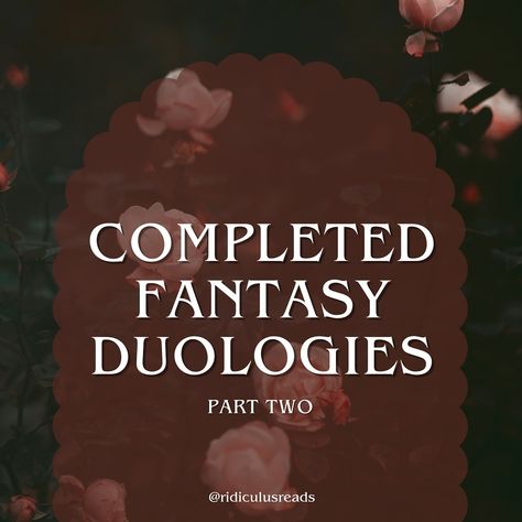 As requested, here’s part two! Reading a book only to realise you’ve signed yourself up to an unfinished series is painful indeed, so I’m sharing more duologies that are (to my knowledge) complete and all wrapped up! I haven’t read all of these, but the ones I have read I’ve loved and I hope you love them too! #bookstagram #bookstagramuk #Bookish #booksbooksbooks #booktography #shelfie #yafantasy #adultfantasy #fantasy #fantasybooks #fantasyreader #ireadfantasy #ilovefantasy #fortheloveofr... Fantasy Duologies, Cosy Aesthetic, Unread Books, Ya Fantasy, Reading A Book, Book Blogger, Fantasy Books, Dark Aesthetic, A Book