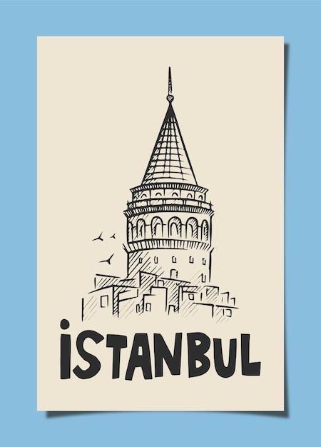 Istanbul galata tower old paper linear i... | Premium Vector #Freepik #vector #drawing #galata #sketch #turkish Istanbul Sketch Drawings, Turkish Illustration, Istanbul Sketch, Drawing Istanbul, Turkish Drawing, Istanbul Drawing, Tower Drawing, Istanbul Pictures, Linear Illustration