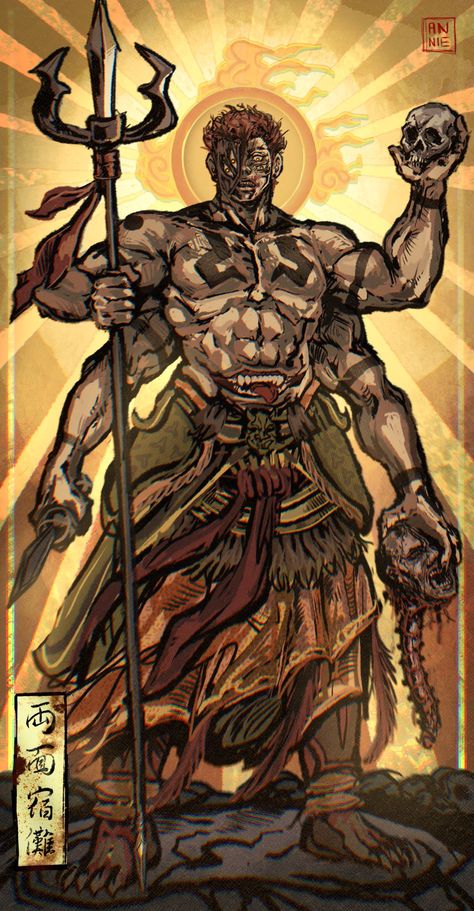 King Of Curses, Asura's Wrath, Japon Illustration, Anime Artwork Wallpaper, Character Design Male, Cool Anime Pictures, Anime Character Drawing, Fanarts Anime, Anime Artwork