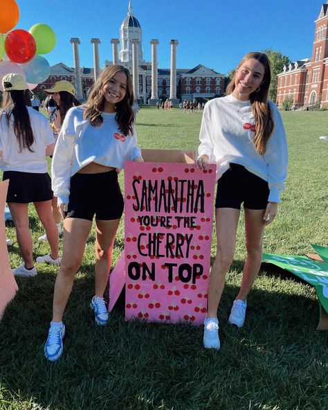 Berry Big Little Reveal, Cherry On Top Big Little Theme, Big Little Cherry Theme, Cherry Big Little Reveal, Cute Big Little Themes, Funny Big Little Reveal Themes, Big Lil Reveal Themes, Big Little Themes, Paddle Sorority Big