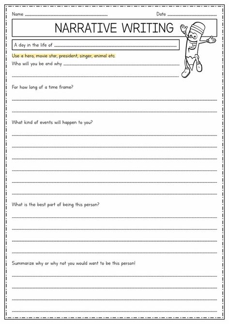 Develop strong writing skills with these engaging 4th grade narrative writing worksheets. Boost creativity and storytelling abilities today! #writing #education #WritingSkills #CreativeWriting #Storytelling #worksheets4thgrade 3rd Grade Story Writing, Writing Assignments For 3rd Grade, Types Of Essays Writing, Narrative Writing Prompts 3rd Grade, Iew Writing Homeschool, Narrative Writing 3rd Grade, Narrative Writing 4th Grade, 4th Grade Writing Activities, 3rd Grade Writing Activities