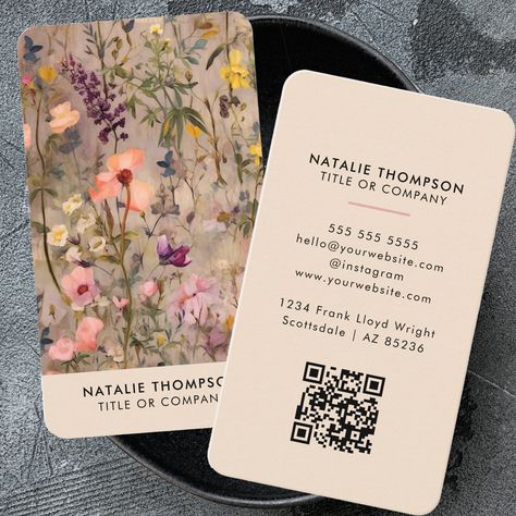 Fairy Business Card, Useful Business Card Ideas, Appointment Business Cards, Feminine Business Card Design, Fine Artist Business Cards, Florists Business Cards, Business Card Ideas For Artists, Art Print Business, Artist Card Design