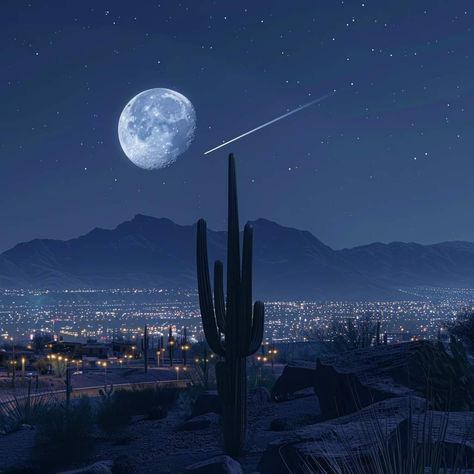 Arizona At Night, Bisbee Arizona, Hawaii Wall Art, Shoot The Moon, General Ideas, Mood Indigo, Starry Nights, Meteor Shower, Beautiful Landscape Wallpaper