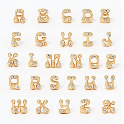 Hippie Letter Beads - Valley Rose Ethical & Sustainable Fine Jewelry Beads Business, Y2k Jewellery, Ultrasonic Jewelry Cleaner, Dope Jewelry Accessories, Big Engagement Rings, Brass Jewellery, Alphabet Jewelry, Alphabet Charm, Alphabet Necklace