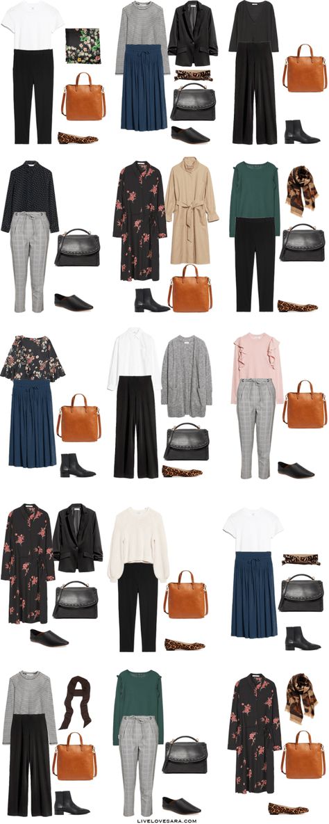 Starter Work Capsule Outfit Options 1-15 via livelovesara Modern Retro Outfits For Women, Fesyen Islam, Work Capsule, Stile Hijab, Strawberry Hearts, Outfit Options, Capsule Wardrobe Work, Hijab Style Casual, Minimalist Capsule Wardrobe