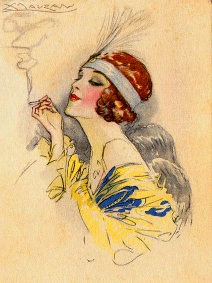 Art Deco Darling - Mauzan postcard.. 20s Art, Flapper Art, Art Deco Illustration, Art Deco Lady, Art Deco Posters, Images Vintage, Woman Illustration, 1920s Art Deco, Dieselpunk