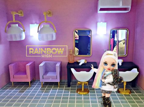 RAINBOW HIGH HAIRDRESSING FURNITURE SET DOLL HOUSE Rainbow High Storage, Rainbow High Bedroom, Rainbow High Dollhouse Makeover, Rainbow High House Makeover, Rainbow High House, Rainbow High Dollhouse, Rainbow High Doll House, Hime Decor, Dollhouse Makeover