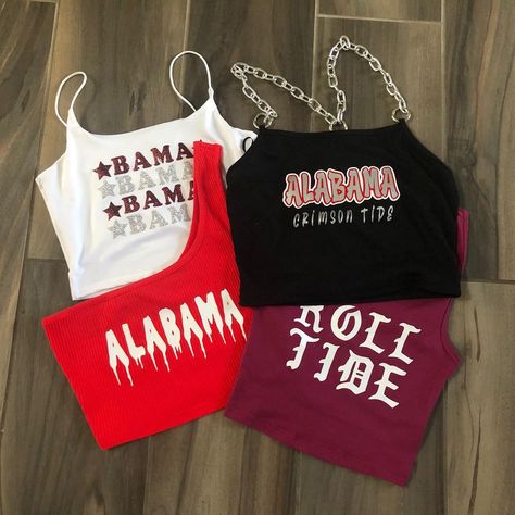 Custom College Apparel on Instagram: “All of our tanks can be made for any school!!🤍❤️” Cute College Apparel, Diy College Shirts, Custom College Apparel, Diy Game Day Shirt College, Diy College Apparel, College Shirt Diy, Gameday Shirts, Skate Outfits, Alabama Gameday Outfit