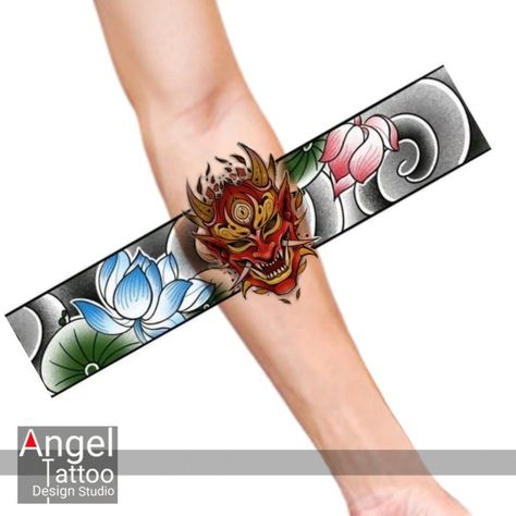 Tattoo Colour Band, Japanese Band Tattoo, Japanese Armband Tattoo, Fancy Tattoo Design, Japanese Arm Band Tattoos For Men, Wrist Band Tattoos, Belt Tattoo, Fancy Tattoo, Flowers Tattoo Design