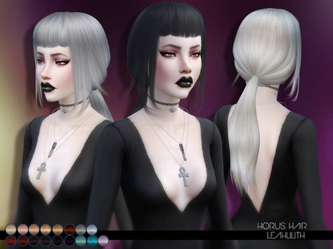 Leah Lillith's LeahLillith Horus Hair Sims 4 Cc Goth, Vampire Hair, The Sims 4 Cabelos, Mod Hair, Sims 4 Anime, Pelo Sims, Gothic Hairstyles, Goth Hair, Sims4 Clothes