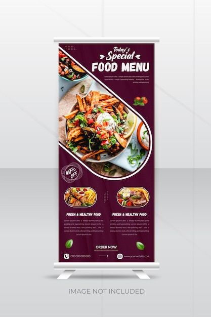 Standee Food, Mobile Banner Design, Food Roll Up Banner, Standing Banner Design, Roll Up Banner Design, Standee Design, Mobile Banner, Roll Up Design, Roll Up Banner