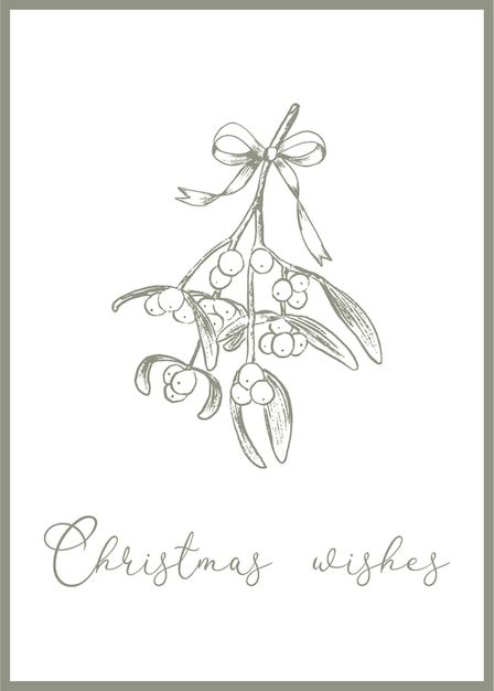 Christmas Card Aesthetic Minimal, Christmas Simple Drawings, Christmas Card Doodles, Christmas Card Ideas Easy, Christmas Sketch Ideas, Simple Christmas Drawings, Drawn Christmas Cards, Christmas Line Art, Nature Template