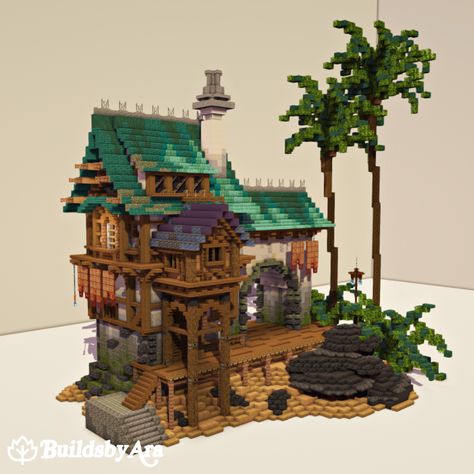 A Minecraft medieval house with pirate inspiration. Download my builds on Patreon! Modern Minecraft Houses Interiors, Modern Minecraft Houses Tutorials, Minecraft House Survival, Minecraft House Ideas Survival, Minecraft Harbor, Simple Minecraft House, Minecraft House Blueprints, Minecraft Houses Modern, Minecraft Houses Tutorials