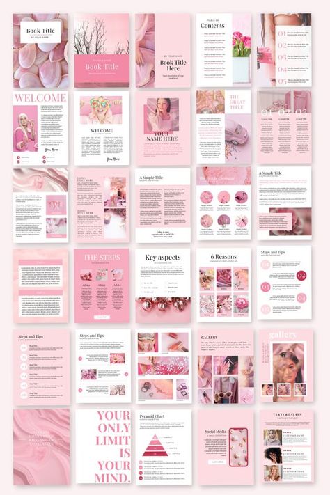 Canva Listing Template Mockup Pubmat Ideas Minimalist, Ebook Template Design Canva, Pink Planner Aesthetic, E Book Design Layout, Canva Aesthetic Template, Ebook Designs Layout, Canva Ebook Template, Ebook Template Design, Canva Ebook