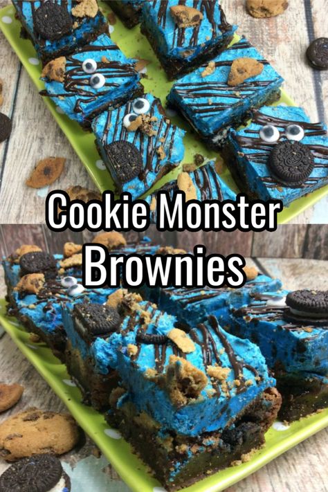 Cool Brownie Ideas, Unique Brownies Ideas, Amazing Brownie Recipes, Blue Brownies Recipe, Crazy Cookie Flavors, Halloween Brownie Recipes, Dessert Recipes Brownie, No Bake Monster Cookies, Blue Velvet Brownies Recipe