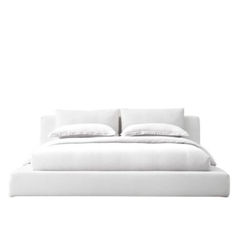 Whote Bed, Superking Bed Ideas, Big White Bed, Bed White, White Soft Bed Frame, White Cloud Bed Frame, All Whote Bed, Bed Frame Whote, Cloud Bed