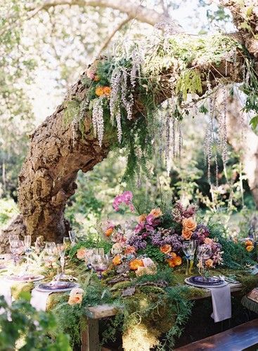 Mystical Woodland Wedding, Ostara Wedding, Fantasy Exterior, Garden Of Eden Wedding, Fairytale Backyard, Faerie Wedding, Lotr Wedding, Mystical Garden, Midsummer Nights Dream Wedding