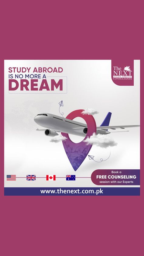 Study In Abroad Poster Design, Abroad Study Poster, Study Abroad Poster Design, Study Abroad Poster, Yamuna Expressway, University Abroad, Admissions Poster, Creative Advertising Photography, Visa Consultant