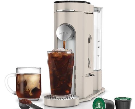 Ninja PB041ST Pods & Grounds Single-Serve Coffee Maker - Cooking Gizmos Ninja Coffee Maker, Iced Coffee Maker, Ninja Coffee, Coffee Concentrate, Single Serve Coffee Makers, Single Serve Coffee, Coffee Brewer, Milk Frother, Coffee Pods