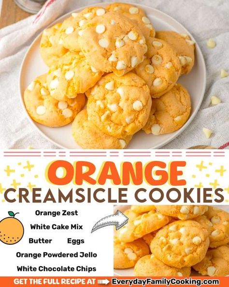 Creamsicle Pie Recipe, Orange Creamsicle Cookies, Creamsicle Cookies, Slow Cooker Chili Mac, Cookies With White Chocolate Chips, Creamsicle Cake, 3 Meals A Day, Cookies With White Chocolate, Easy And Quick Recipes