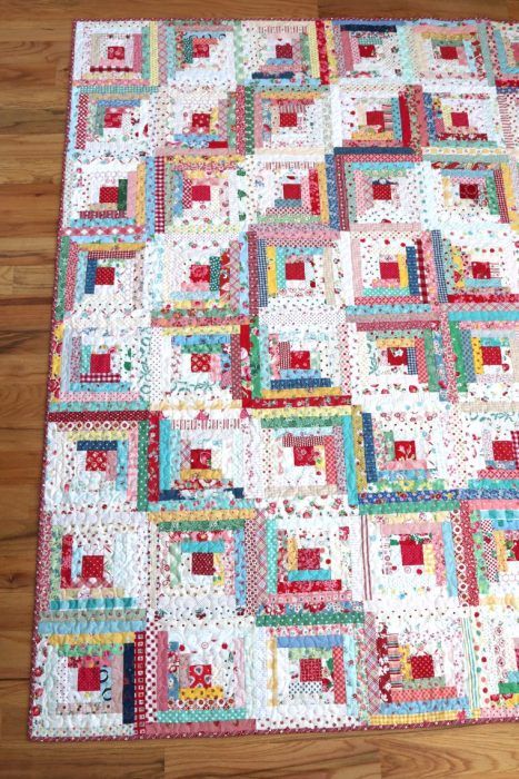 Vintage-inspired Log Cabin Quilt Quilt Log Cabin Variations, Log Cabin Quilt Blocks Variations, Log Cabin Variations, Interesting Quilts, Log Cabin Patchwork, History Of Quilting, Log Cabin Quilt Pattern, Quilts Vintage, Log Cabin Designs