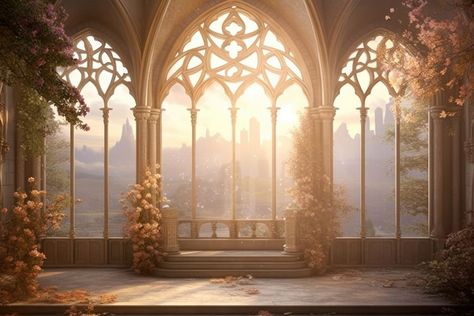 Castle architecture outdoors window. AI generated Image by rawpixel. | premium image by rawpixel.com / Teddy Castle Aesthetic Wallpaper Desktop, Castle Interior Illustration, Old House Background, Background For Gacha Life, Castle Reference, Fantasy Window, Castle Windows, Inside Castle, Window Background