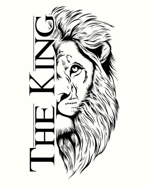 The Lion King for Tattoo Ilustration Geometric Tattoo Vector, Lion Stencil, Animal Stencil Art, Lion Art Tattoo, Vinyl Artwork, Lion Sketch, Lion Tattoo Sleeves, Lion Vector, Lion King Pictures