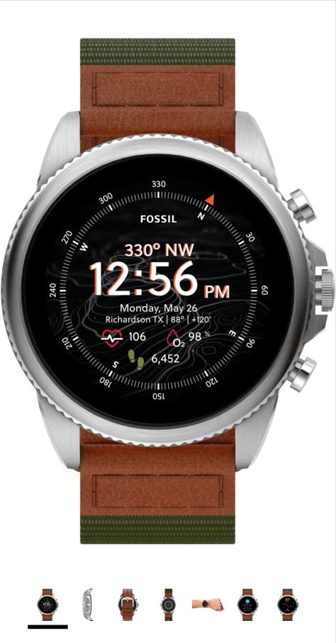 Fossil Smart Watch, Fossil Watches For Men, Fossil Watches, Beautiful Watches, Color Names, Smartwatch, Touch Screen, Leather Watch, Watch Bands