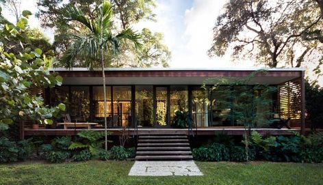 These Houses Raise the Bar for Modern Elevated Homes - InsideHook Raised House, Glass Pavilion, Elevated Homes, Tropical Architecture, Miami Houses, Vernacular Architecture, Tropical House, Architecture Photo, Architecture Model