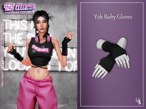 The Sims Resource - Y2k Baby gloves (acc) The Sims 4 Cc Accessories Y2k, Emo Y2k Sims 4 Cc, Sims Gloves, The Sims Resource Y2k, Sims 4 Fingerless Gloves, Sims 4 Arm Warmers, Sims 4 Gloves Cc, Sims 4 Cc Arm Warmers, Sims 4 Cc Gloves